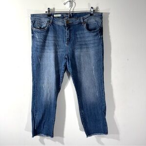 Kut From The Kloth Straight Leg Cropped Jeans Raw Hem Women’s